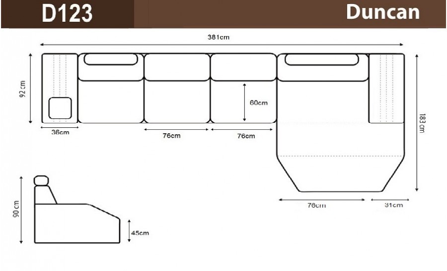 Duncan - Leather Sofa Lounge Set